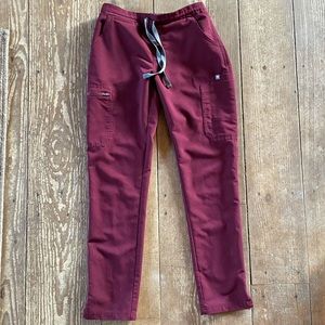 Figs YOLA Skinny Scrub Pants burgundy